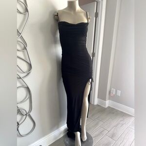 Good America black Ruched Maxi Dress